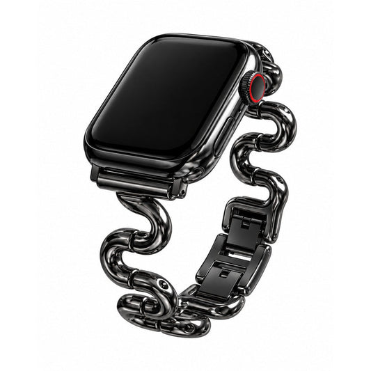 iBandGear Sculpted S-Curve Metal Band for Apple Watch - Black