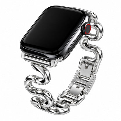 iBandGear Sculpted S-Curve Metal Band for Apple Watch - Silver