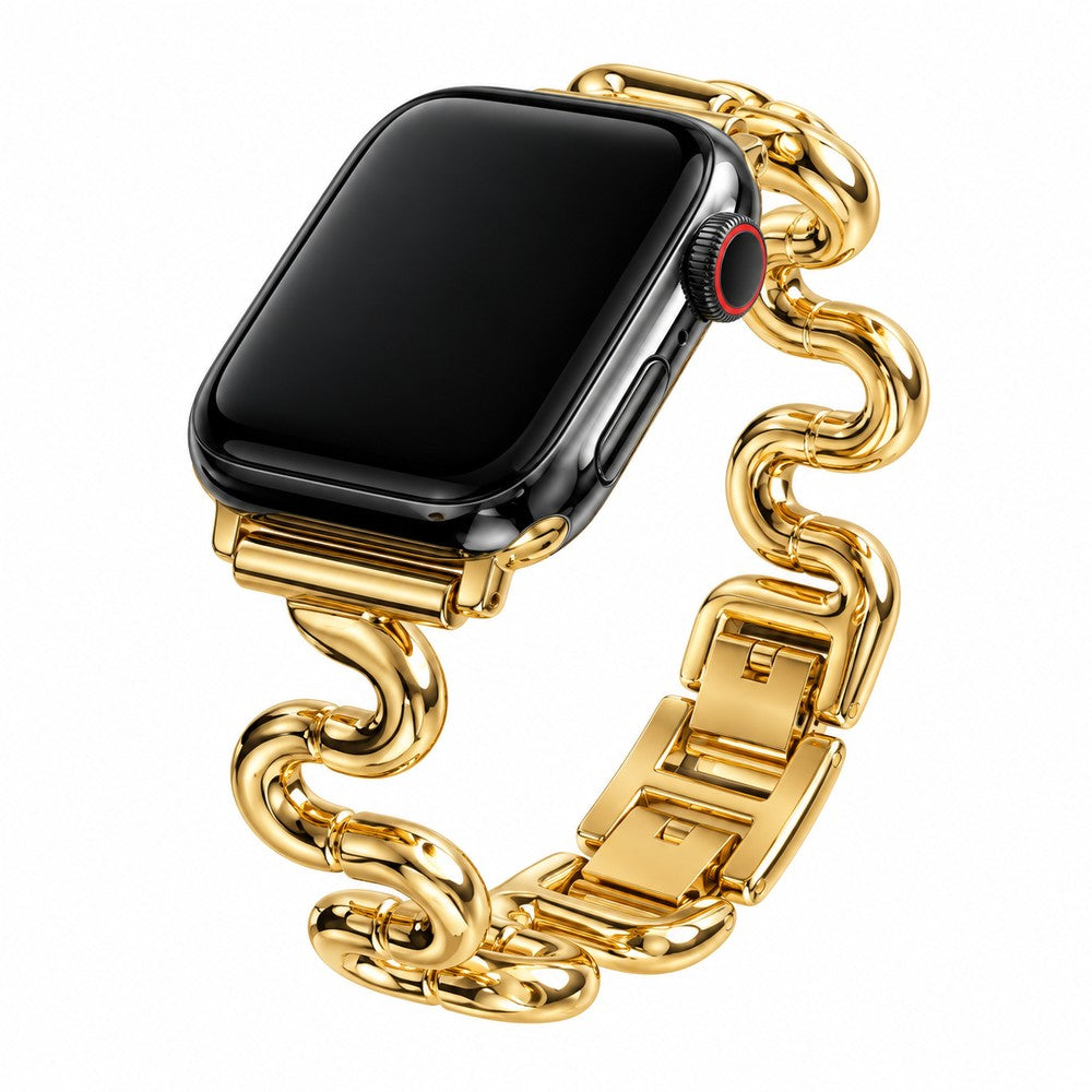 iBandGear Sculpted S-Curve Metal Band for Apple Watch - Gold