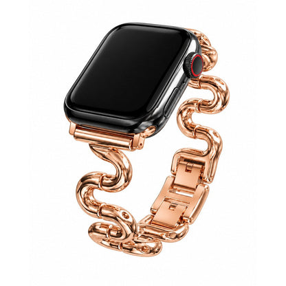iBandGear Sculpted S-Curve Metal Band for Apple Watch - Rose Gold