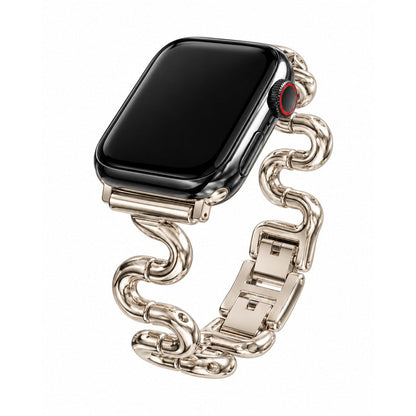 iBandGear Sculpted S-Curve Metal Band for Apple Watch - Starlight