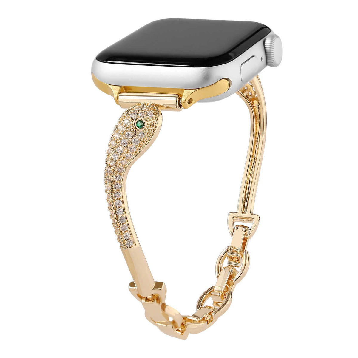 iBandGear Serpent Rhinestone Bangle Band for Apple Watch - Gold