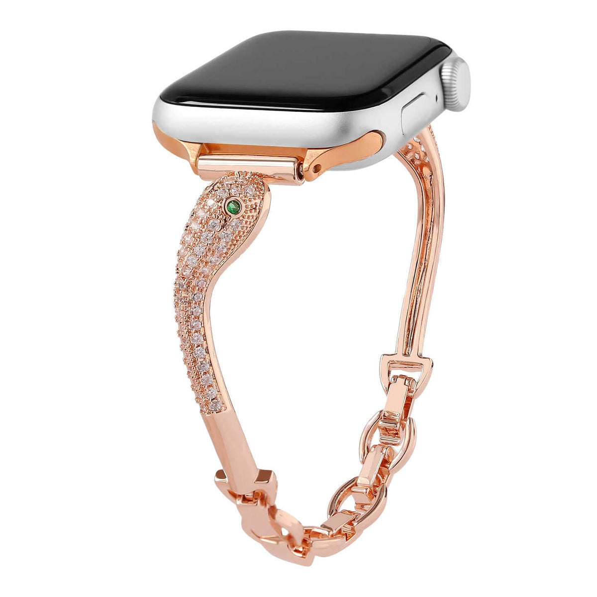iBandGear Serpent Rhinestone Bangle Band for Apple Watch - Rose Gold