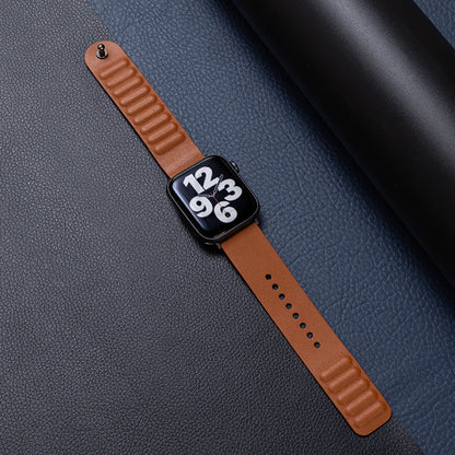 iBandGear Single-Stud Magnetic Leather Band for Apple Watch - Brown