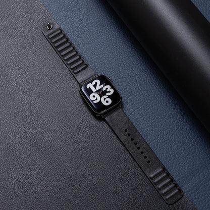 iBandGear Single-Stud Magnetic Leather Band for Apple Watch - Black
