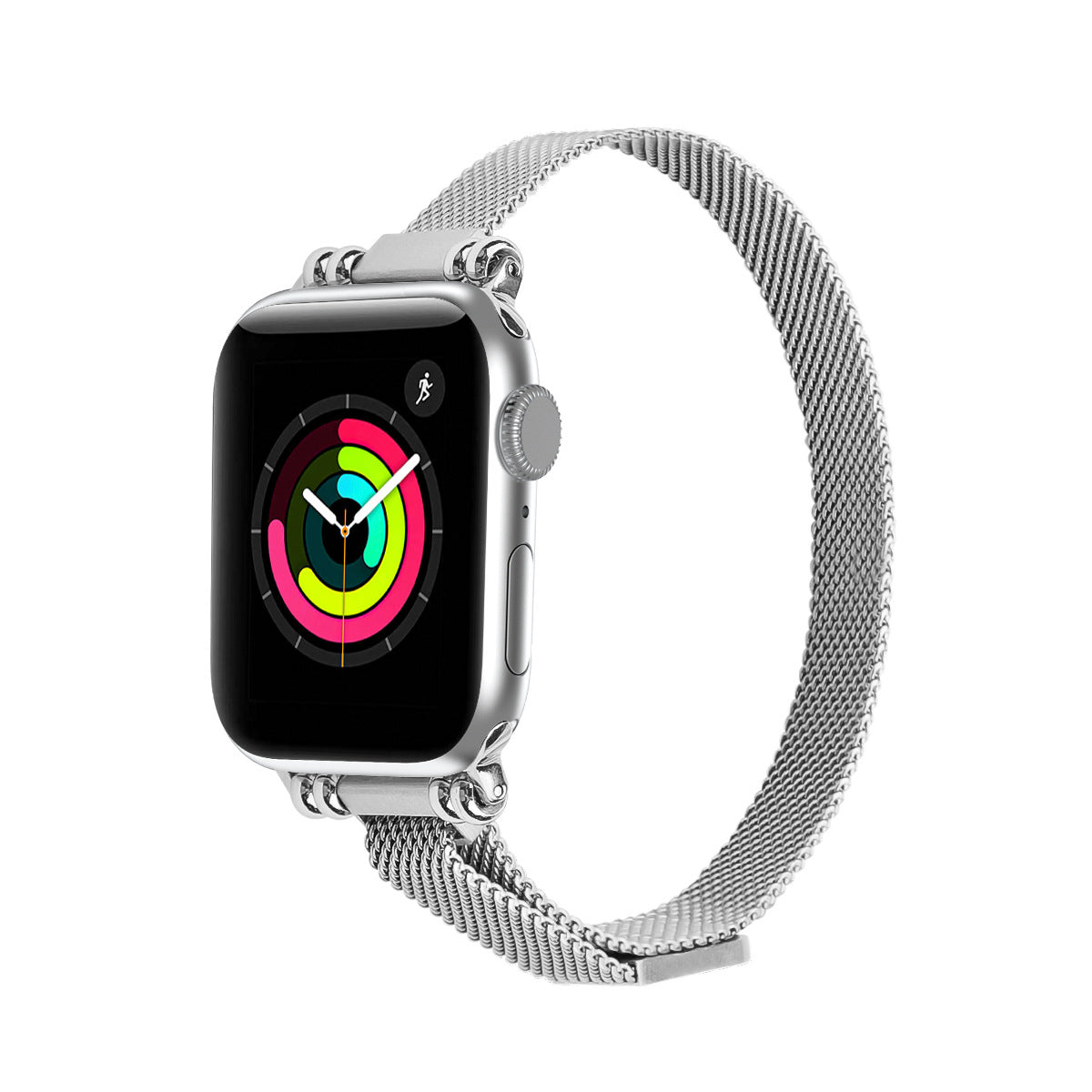 iBandGear Slim Beaded Milanese Band for Apple Watch - Silver