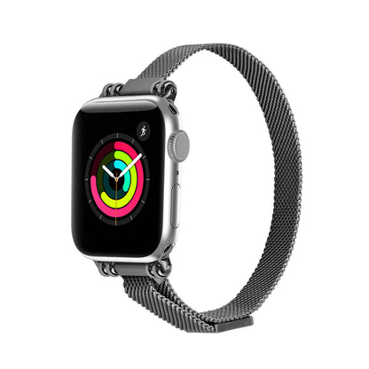 iBandGear Slim Beaded Milanese Band for Apple Watch - Black