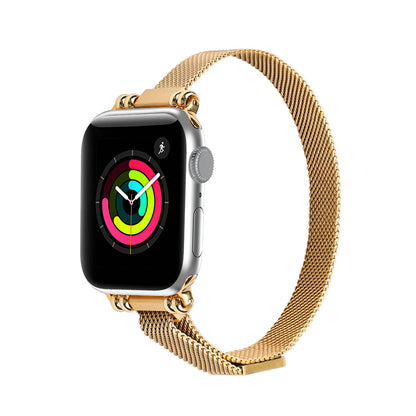 iBandGear Slim Beaded Milanese Band for Apple Watch - Rose Gold