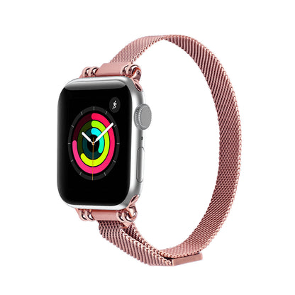 iBandGear Slim Beaded Milanese Band for Apple Watch - Rose Pink