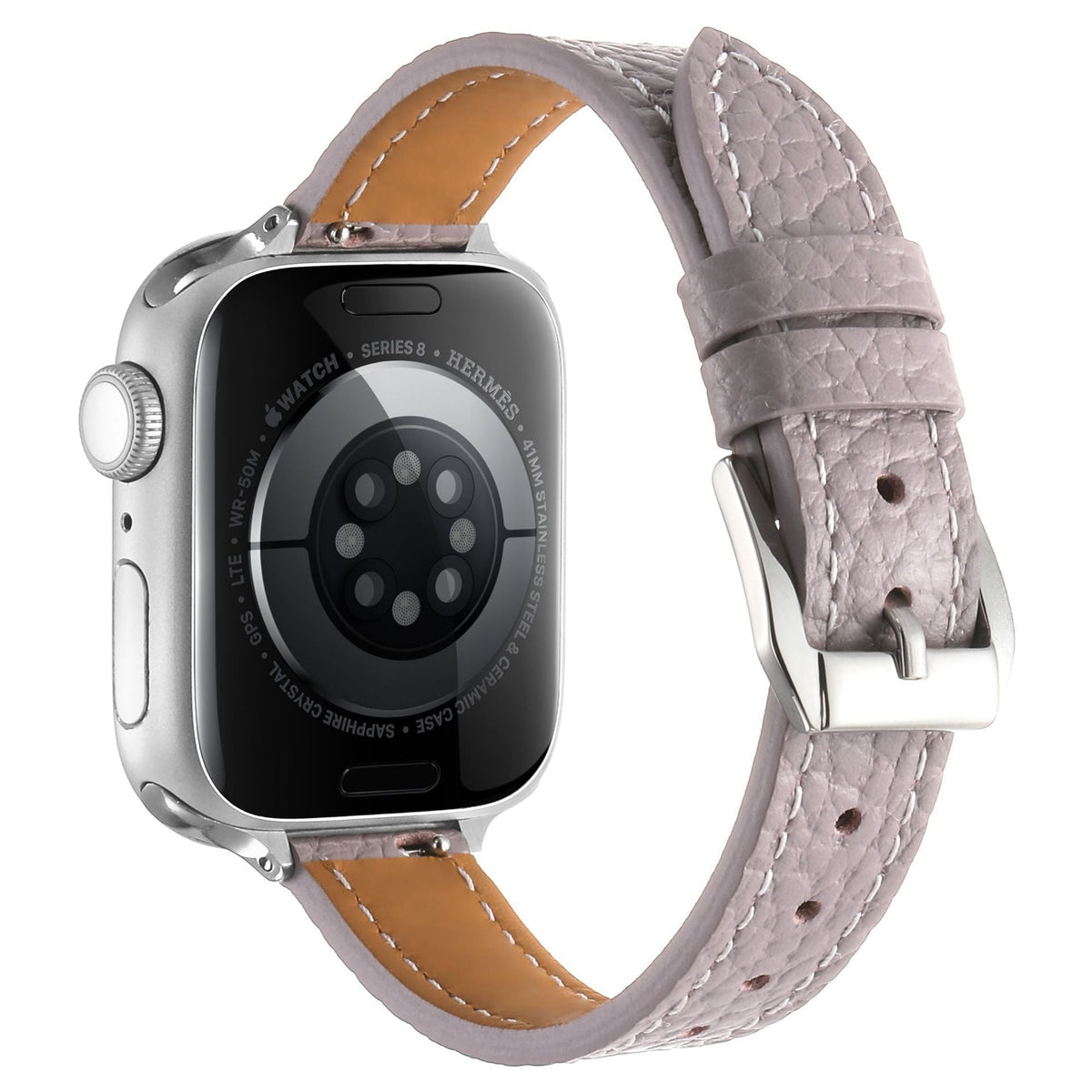 iBandGear Slim Pebbled Leather Band for Apple Watch - Purple