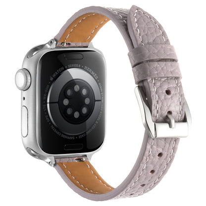 iBandGear Slim Pebbled Leather Band for Apple Watch - Purple