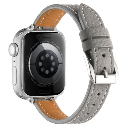 iBandGear Slim Pebbled Leather Band for Apple Watch - Gray