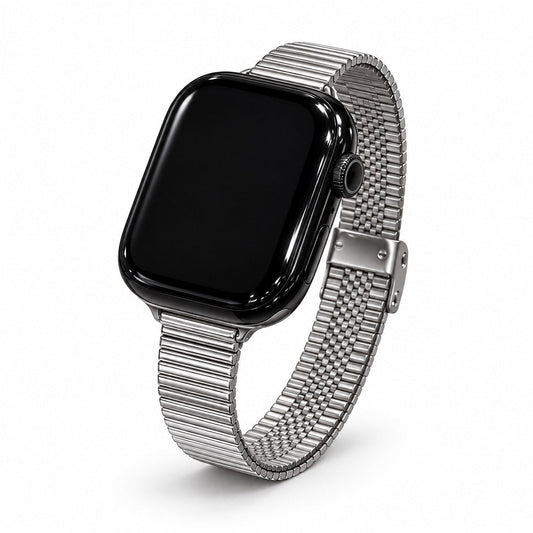 iBandGear Slim Stainless Steel Link Band for Apple Watch - Silver