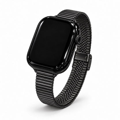 iBandGear Slim Stainless Steel Link Band for Apple Watch - Black