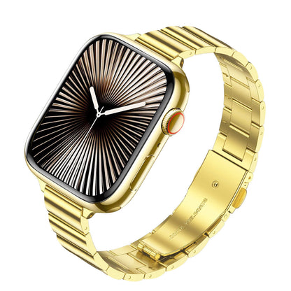iBandGear Slim Stainless Steel Link Band for Apple Watch – Refined Metal Style - Gold