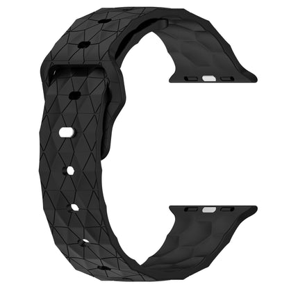 iBandGear Soccer Pattern Silicone Watch Band for Apple Watch - Black