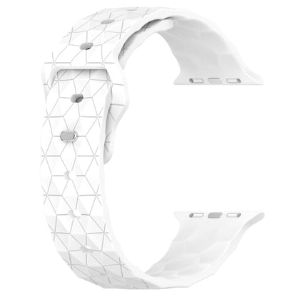 iBandGear Soccer Pattern Silicone Watch Band for Apple Watch - White
