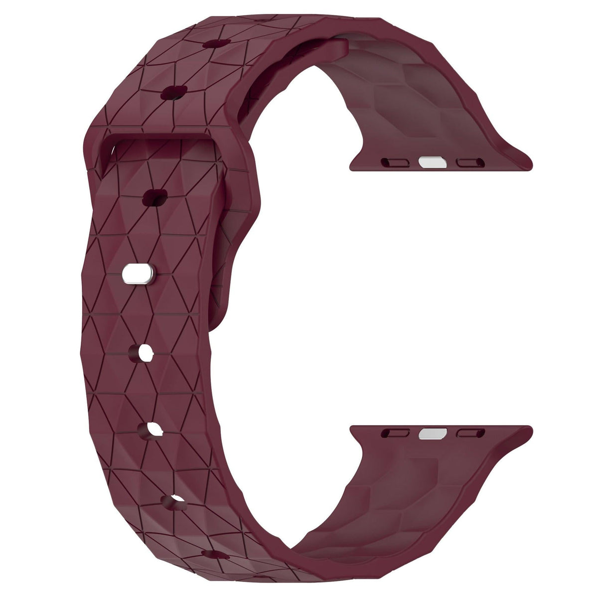 iBandGear Soccer Pattern Silicone Watch Band for Apple Watch - Burgundy
