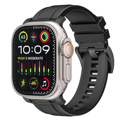 iBandGear Soft Silicone Sport Strap for Apple Watch - Black - Black