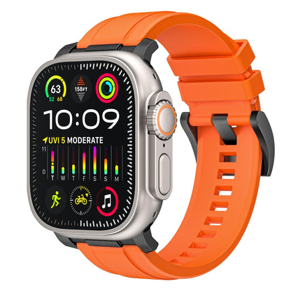 iBandGear Soft Silicone Sport Strap for Apple Watch - Orange - Black
