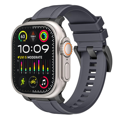iBandGear Soft Silicone Sport Strap for Apple Watch - Charcoal Black - Black