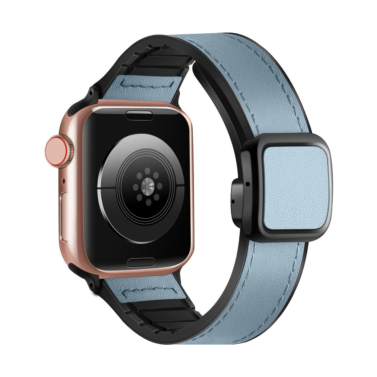 iBandGear Square Magnetic Leather Touch Silicone Band for Apple Watch - Blue
