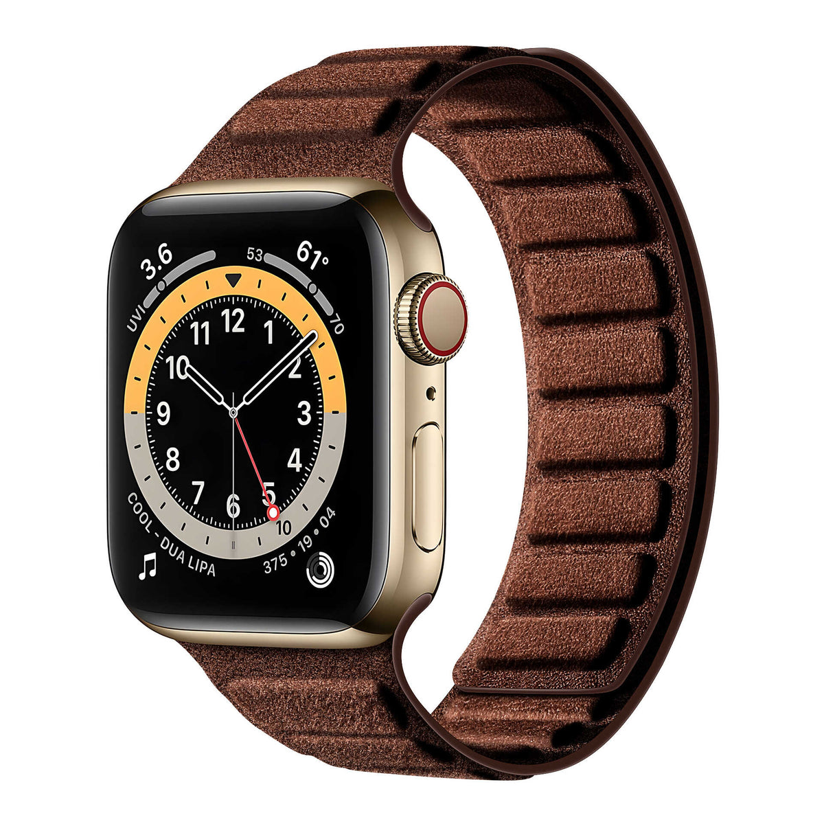 iBandGear Square Magnetic Suede Band for Apple Watch – Premium Minimalist Style - Dark Brown