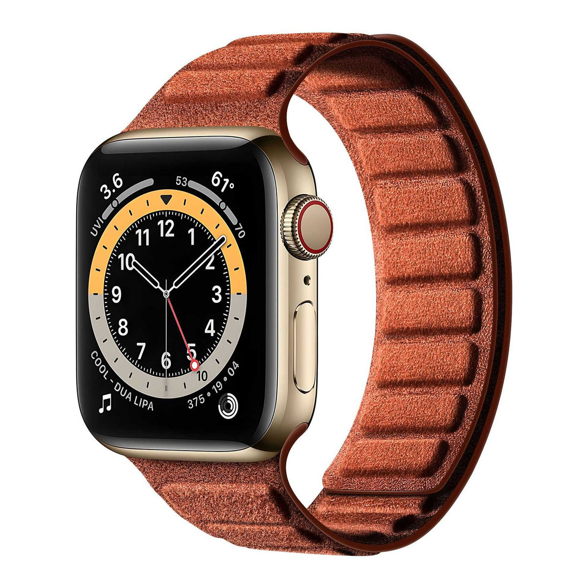 iBandGear Square Magnetic Suede Band for Apple Watch – Premium Minimalist Style - Yellow Brown
