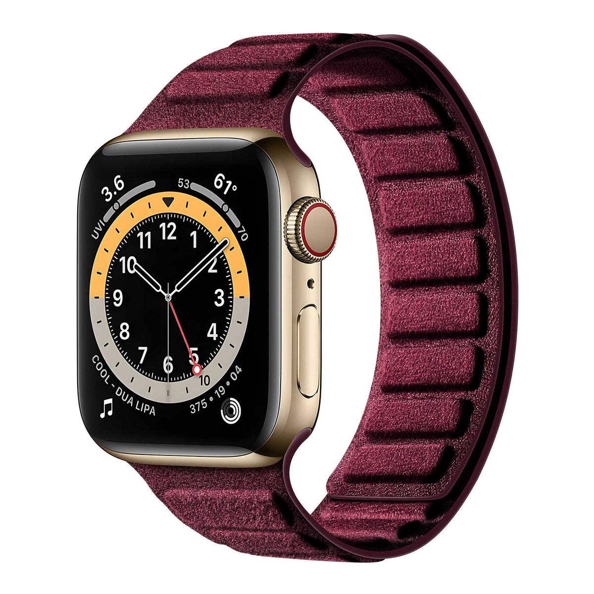 iBandGear Square Magnetic Suede Band for Apple Watch – Premium Minimalist Style - Burgundy