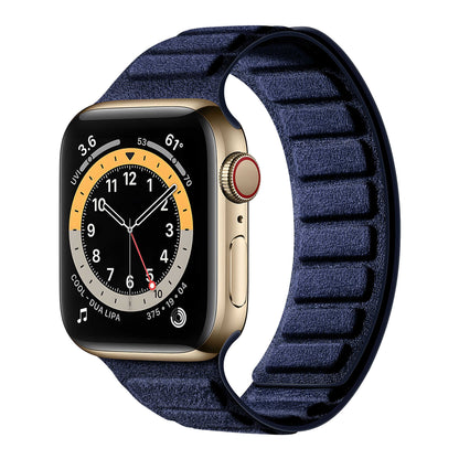 iBandGear Square Magnetic Suede Band for Apple Watch – Premium Minimalist Style - Blue