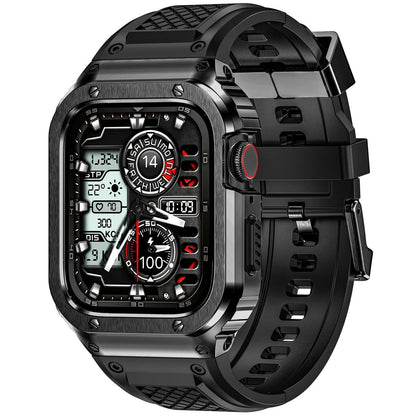 iBandGear Stainless Steel Armor Case with Silicone Band for Apple Watch - Black