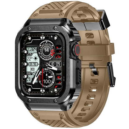 iBandGear Stainless Steel Armor Case with Silicone Band for Apple Watch - Brown