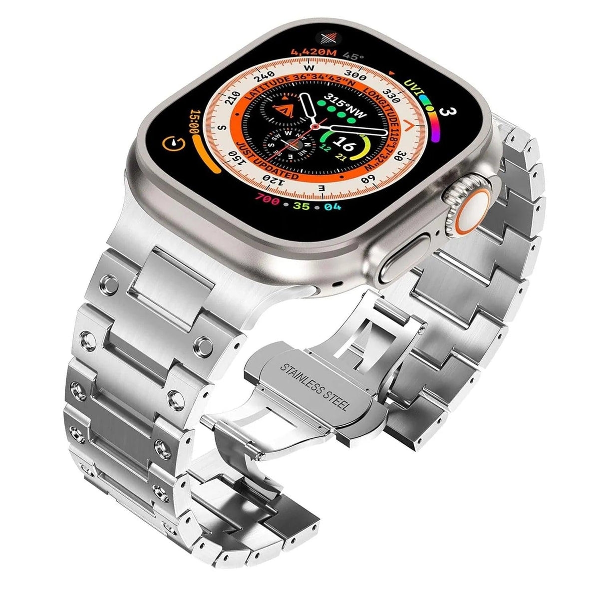 iBandGear Stainless Steel Bracelet Band for Apple Watch - Silver