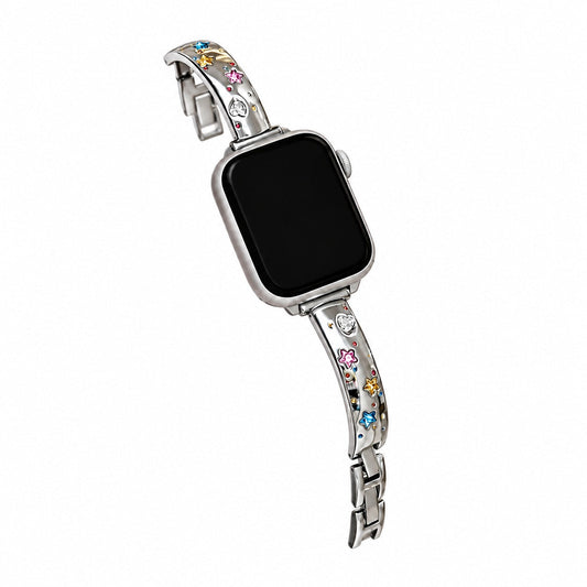 iBandGear Star Charm Metal Bracelet Band for Apple Watch - Silver