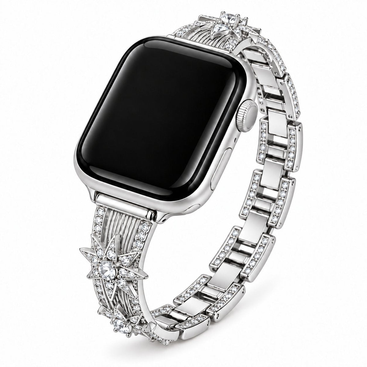 iBandGear Starburst Crystal Jewelry Band for Apple Watch in Silver