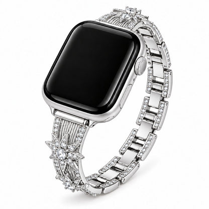 iBandGear Starburst Crystal Jewelry Band for Apple Watch in Silver