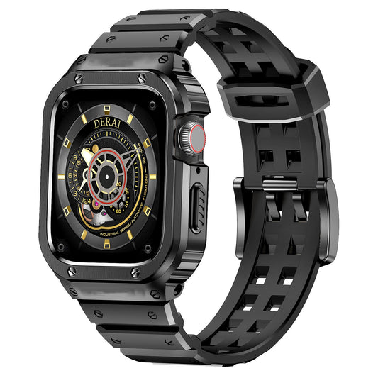 iBandGear SteelGuard Square Case with TPU Band for Apple Watch - Black