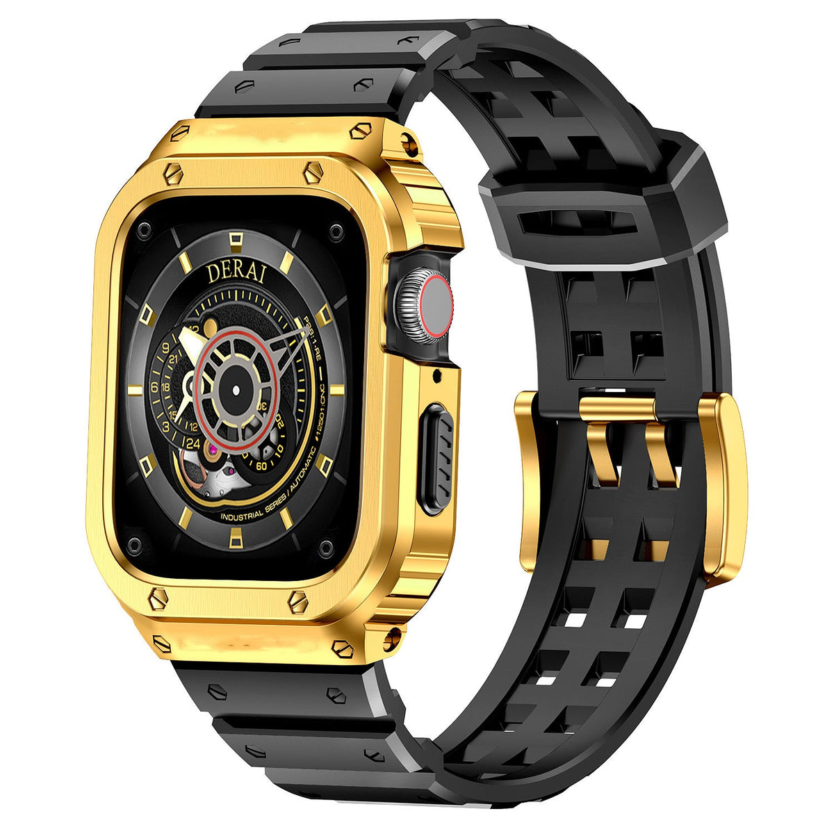 iBandGear SteelGuard Square Case with TPU Band for Apple Watch - Gold