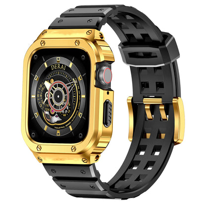 iBandGear SteelGuard Square Case with TPU Band for Apple Watch - Gold