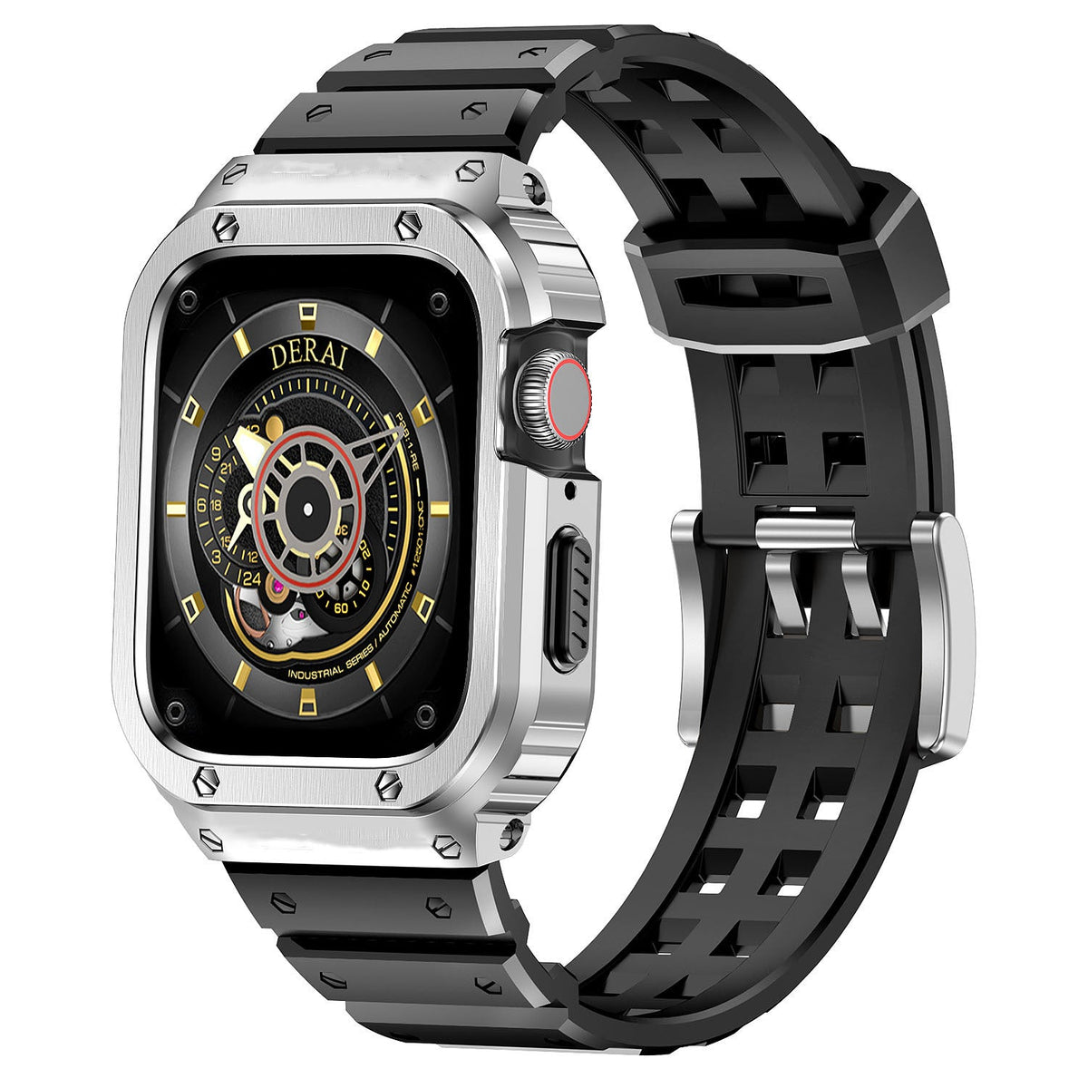 iBandGear SteelGuard Square Case with TPU Band for Apple Watch - Silver