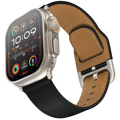 iBandGear Stellar Leather Band for Apple Watch - Black Titanium