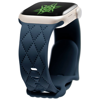 iBandGear Stitch-Pattern Silicone Band for Apple Watch – Textured Minimal Style - Blue