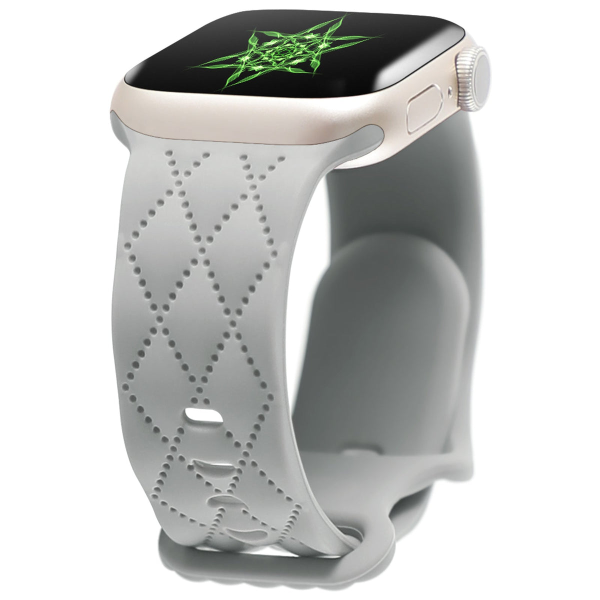 iBandGear Stitch-Pattern Silicone Band for Apple Watch – Textured Minimal Style - Gray