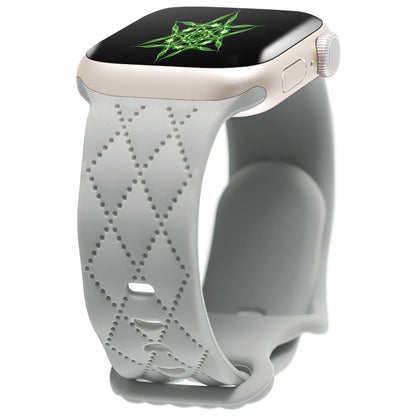 iBandGear Stitch-Pattern Silicone Band for Apple Watch – Textured Minimal Style - Gray