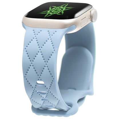 iBandGear Stitch-Pattern Silicone Band for Apple Watch – Textured Minimal Style - Light Blue