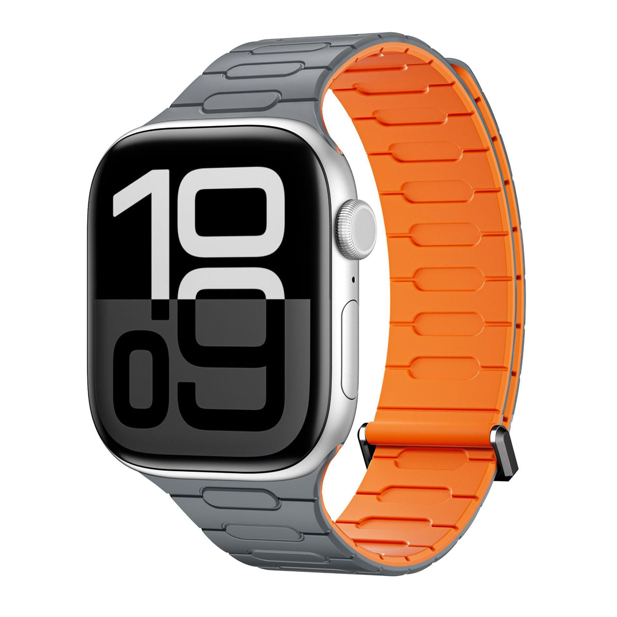 iBandGear Strong Magnetic Silicone Band for Apple Watch - Gray - Orange