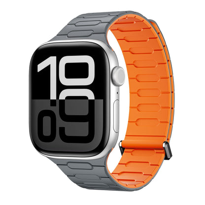 iBandGear Strong Magnetic Silicone Band for Apple Watch - Gray - Orange