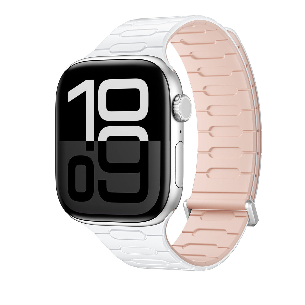 iBandGear Strong Magnetic Silicone Band for Apple Watch - White - Sand Pink
