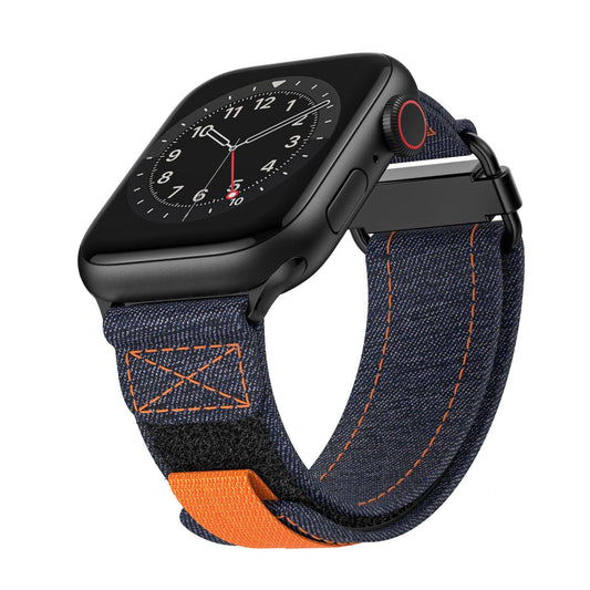 iBandGear Stylish Loop Canvas Velcro Band for Apple Watch - Denim Blue