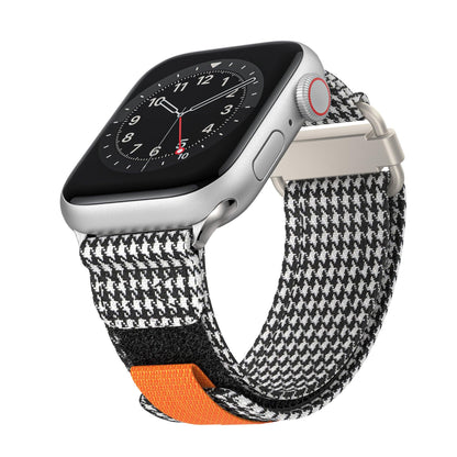 iBandGear Stylish Loop Canvas Velcro Band for Apple Watch - Black White Houndstooth